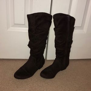 LES Brown Suede High Leg Boots